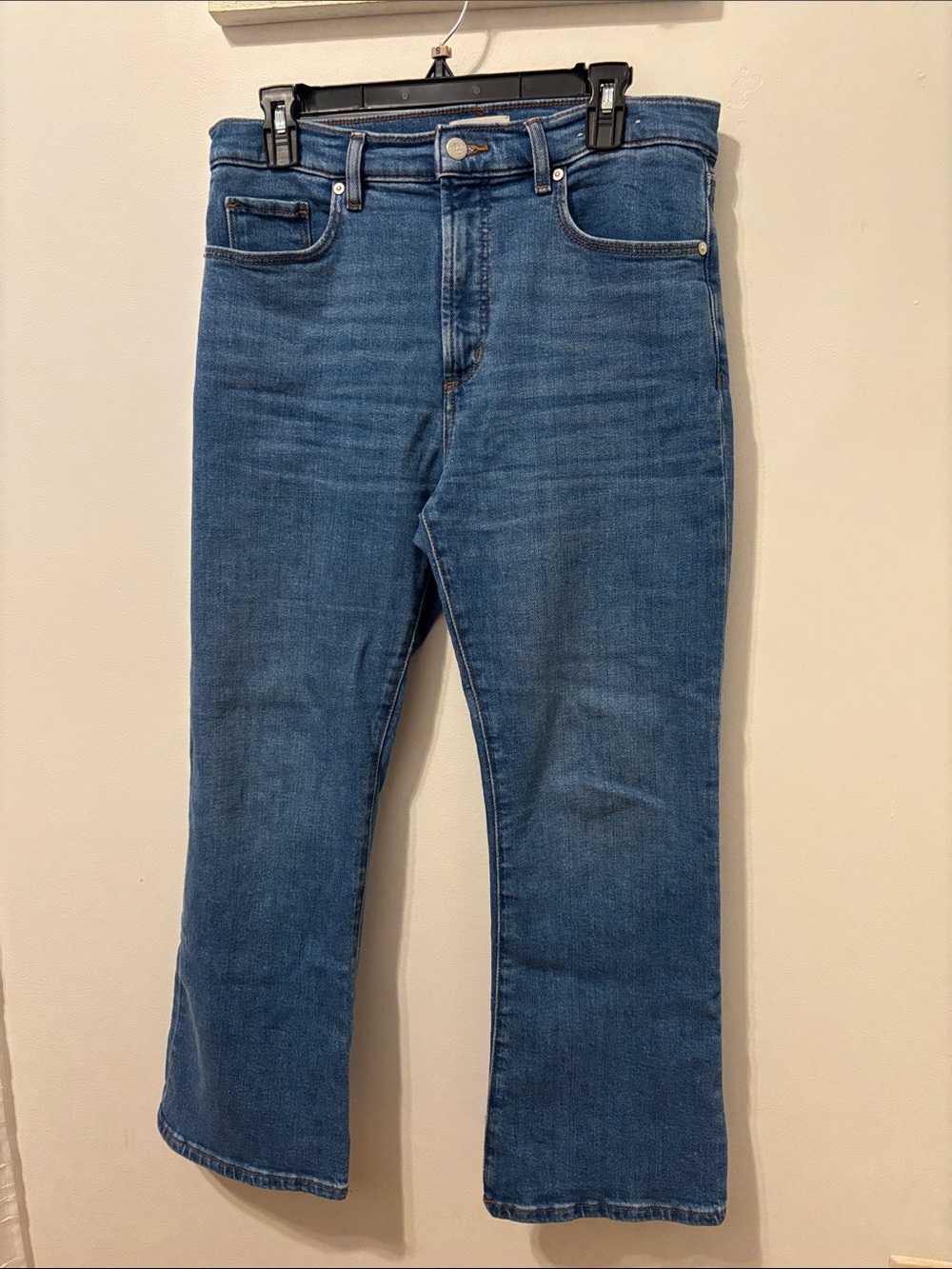 Loft Rivete High Rise Flare Denim Jeans
